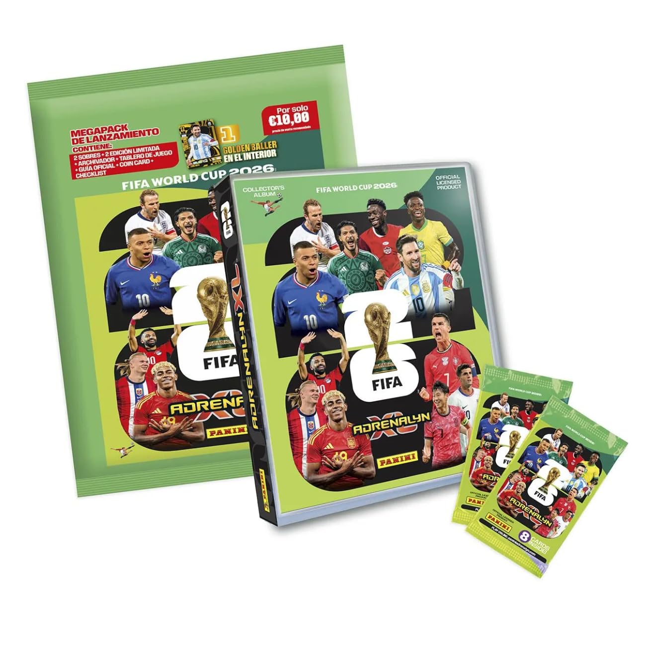 Album Adrenalyn XL World 2026 | Megapack Lancio Adrenalyn FIFA World Cup 2026 con carte da calcio, raccoglitore e buste | Album di carte Calcio Coppa del Mondo Panini
