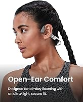 Vista 3 de SHOKZ OpenRun, auriculares de conducción ósea, auriculares deportivos inalámbricos Bluetooth de oreja abierta para correr y entrenar, resistentes al