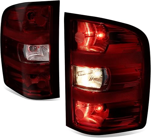 DNA MOTORING TL-ZTL-005-BKSM - Par de luces traseras compatibles con Silverado Sierra 150007-14 Silverado Sierra 2500HD 3500, rojo