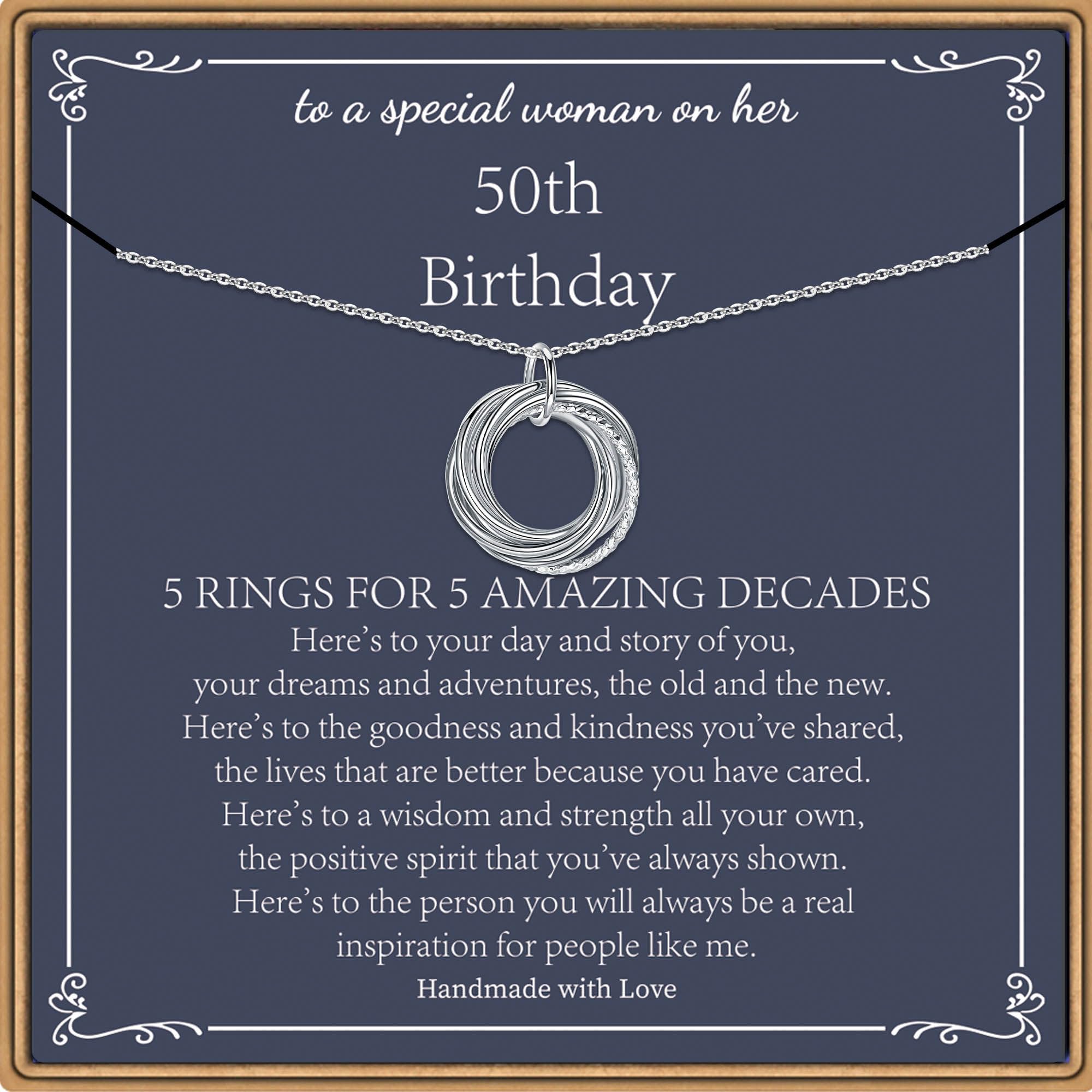 Sterling Silver Chain Circles Necklace 50th Birthday