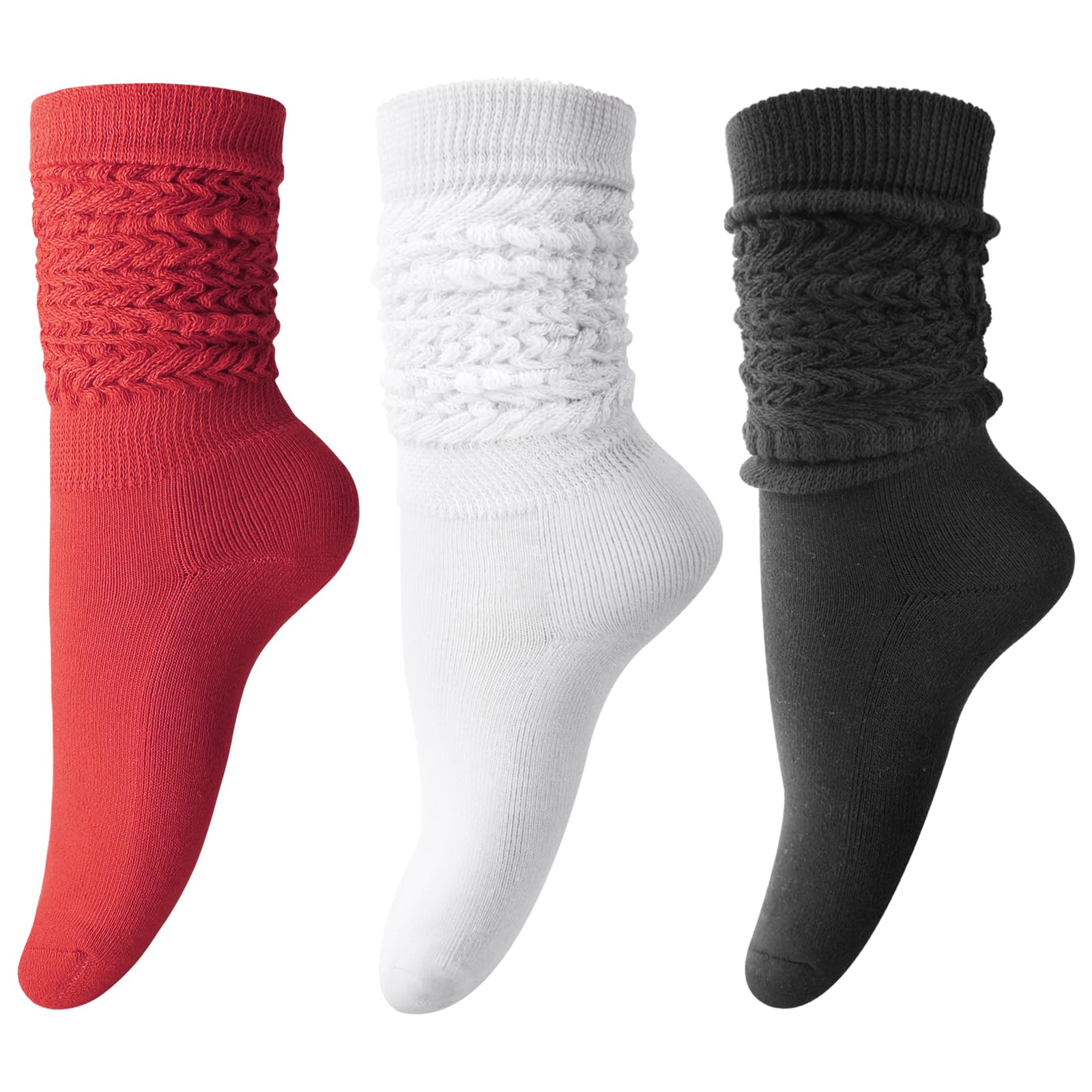 DRESHOW Women Slouch Socks Extra Long High Thigh Cotton Knit Scrunch Socks Warm Thick Long Knee High Boot Socks