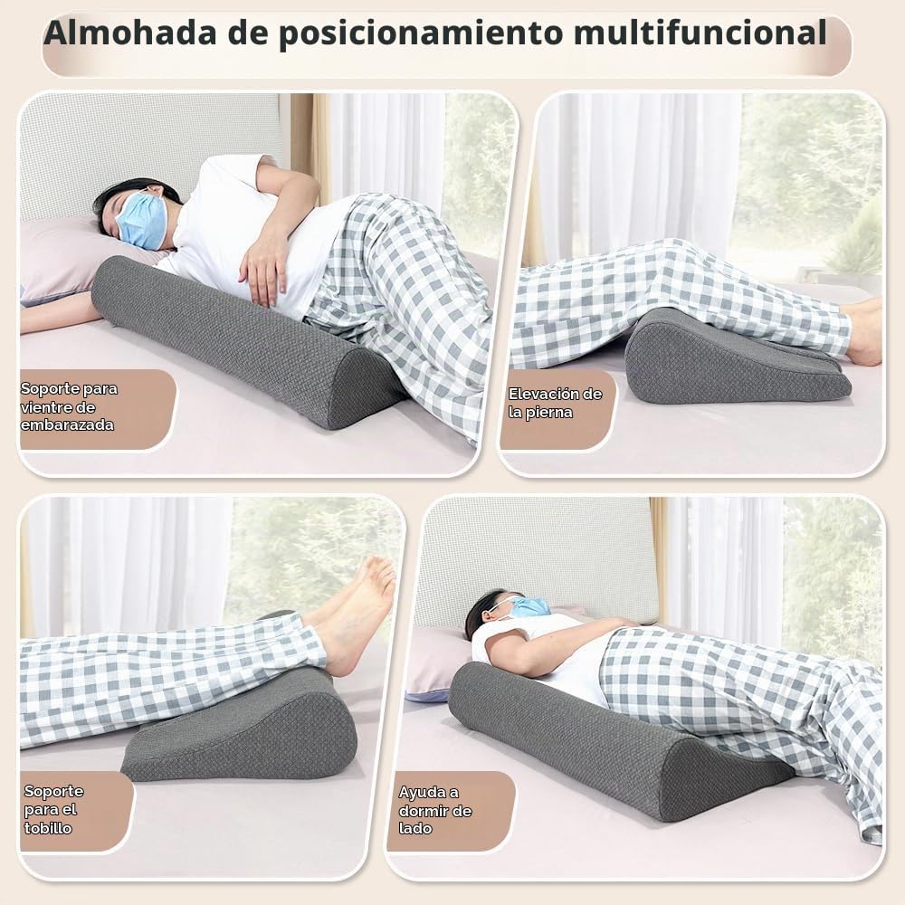NEPPT Bedsore - Almohada de cuña giratoria para cama de ancianos, cojín de cama para evitar llagas de cama, almohada de espuma para dormir de lado (gris)