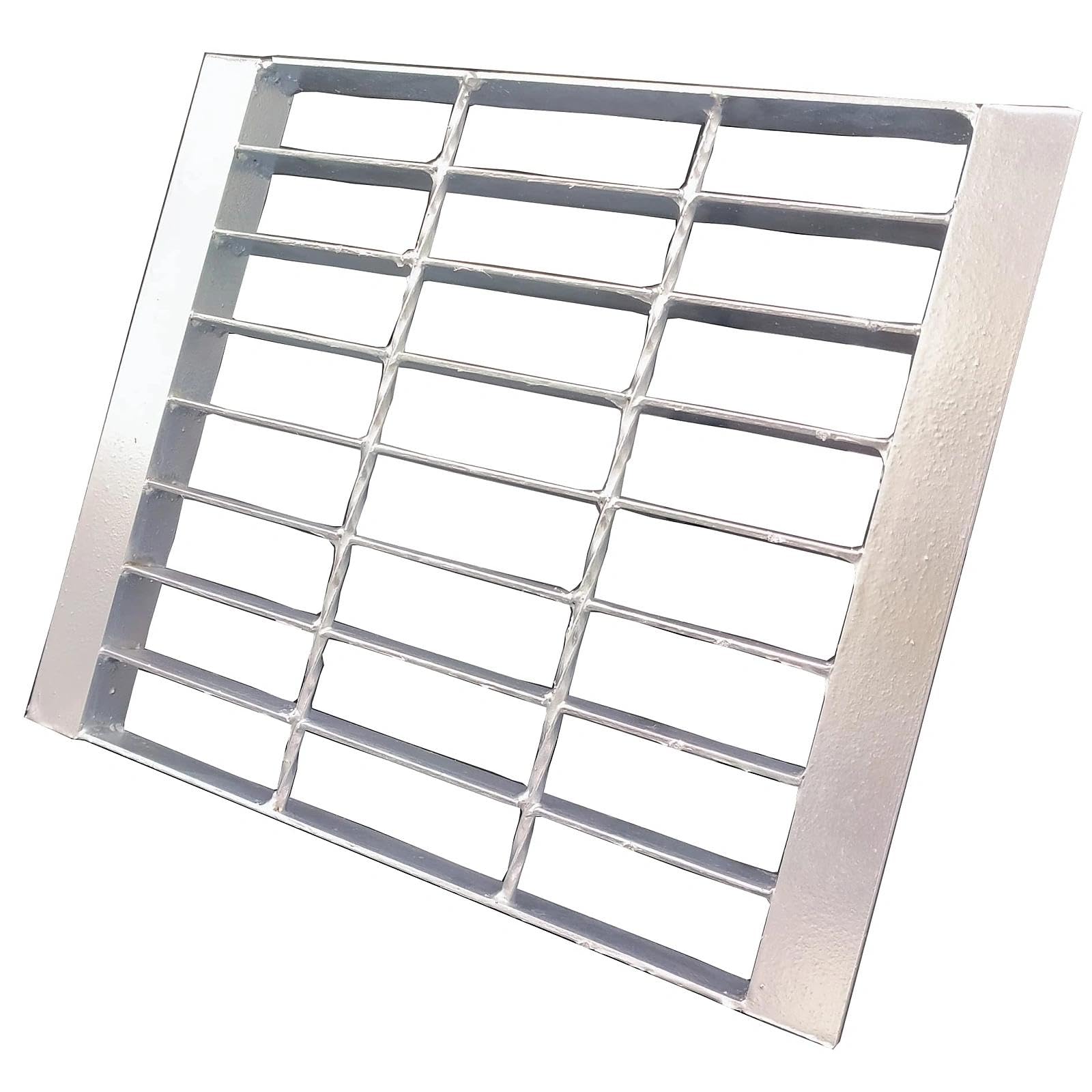 Galvanized Steel Drain Grate with Lip, Channel Cover 12x12 in