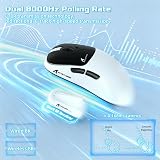 MAMBASNAKE ATTACK SHARK V2AIR HyperSpeed Wireless Gaming Mysz–Biała CzarnaB | Podwójna 8K Odpytywania,Nordic 54L15 MCU,C