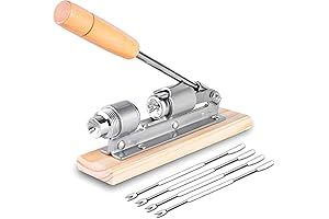 Hiware Good Heavy Duty Electric Nutcracker Tool with 4 Picks, Wood Base & Handle