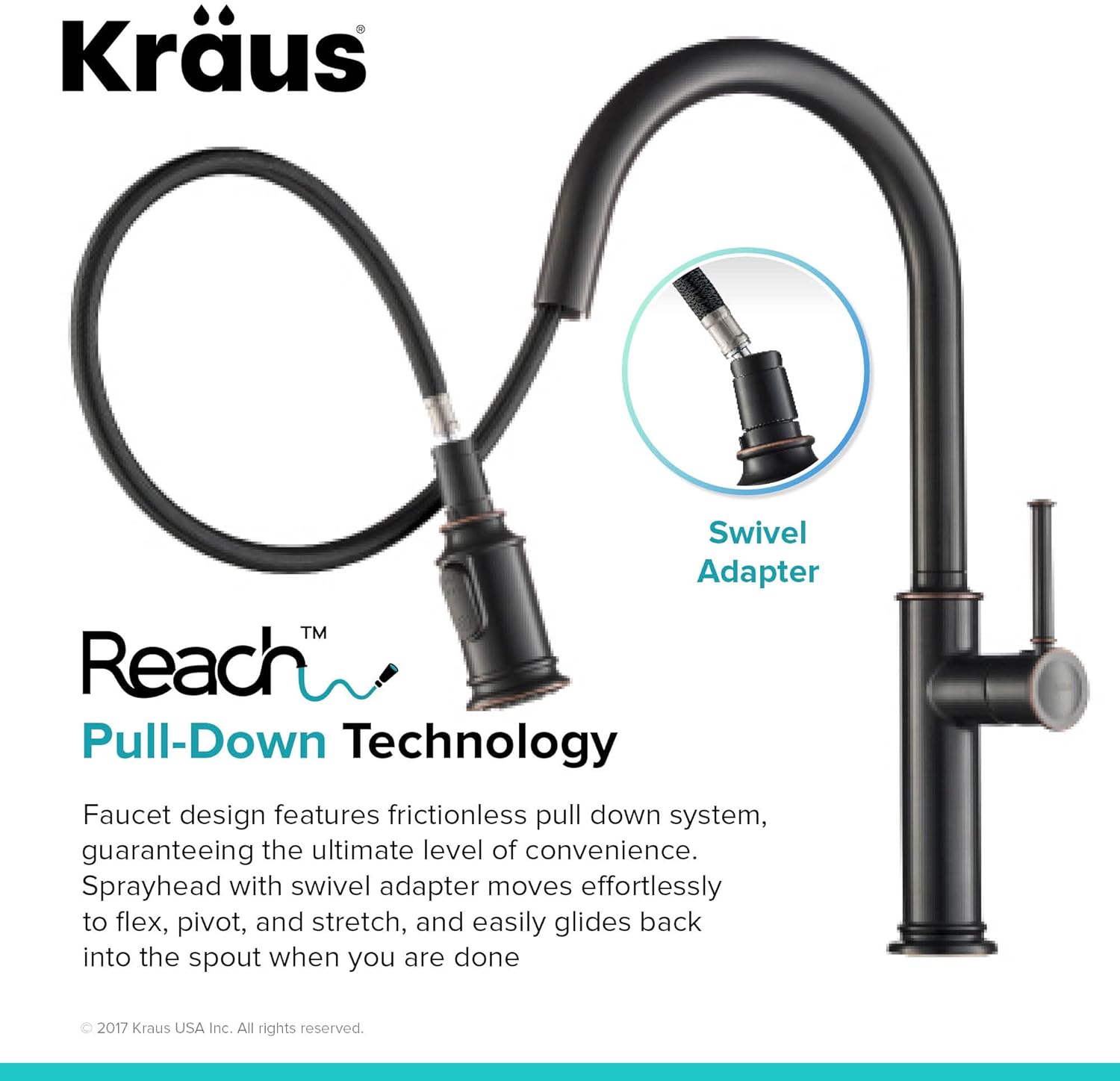 Oil Rubbed Bronze Pull-Down Kitchen Faucet with Soap Dispenser
