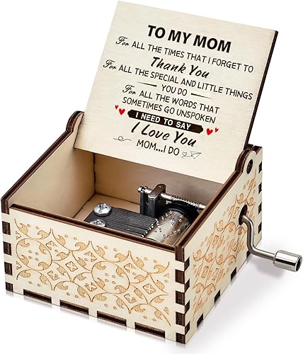 Regalos de cumpleaños para mamá, caja musical de madera, regalos para mamá de hija, hijo, regalos para mujer, regalos para Navidad, caja de música