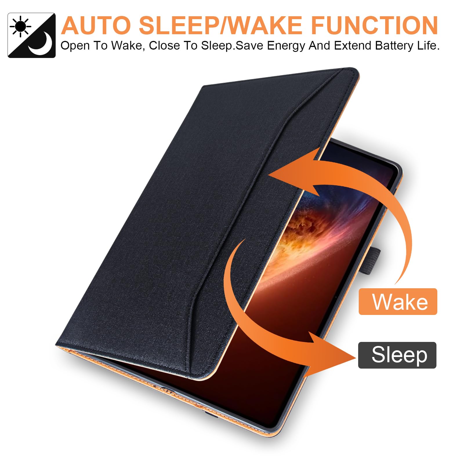 Custodia Cover Per Honor Magic Pad 4 12.3 Con Funzione Smart Wake/sleep, Supporto Pieghevole In PU – Nero