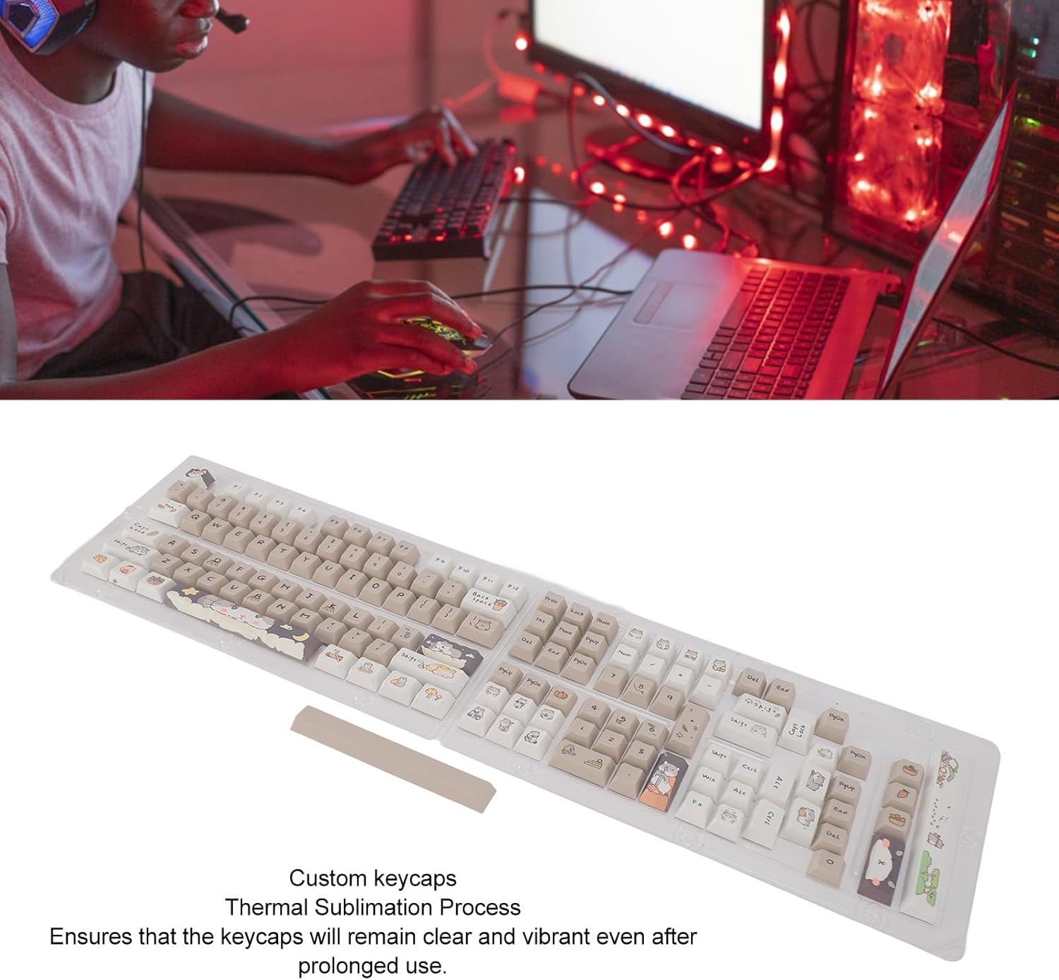 141 Key Keyboard Keycaps, Dye Sublimation PBT Keycap Set, DIY Custom Keycaps, Ergonomic Design, for 61 64 68 72 82 84 87 104 108 Keys Mechanical Keyboard