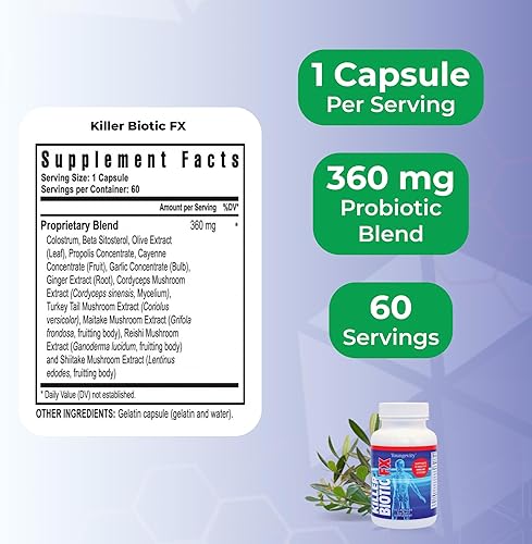 Miniatura 3 de Youngevity Killer Biotic FX - Apoyo del sistema inmunológico  Procedente de propóleos de abeja, hongos y calostro  Apoyo natural para la inmunidad