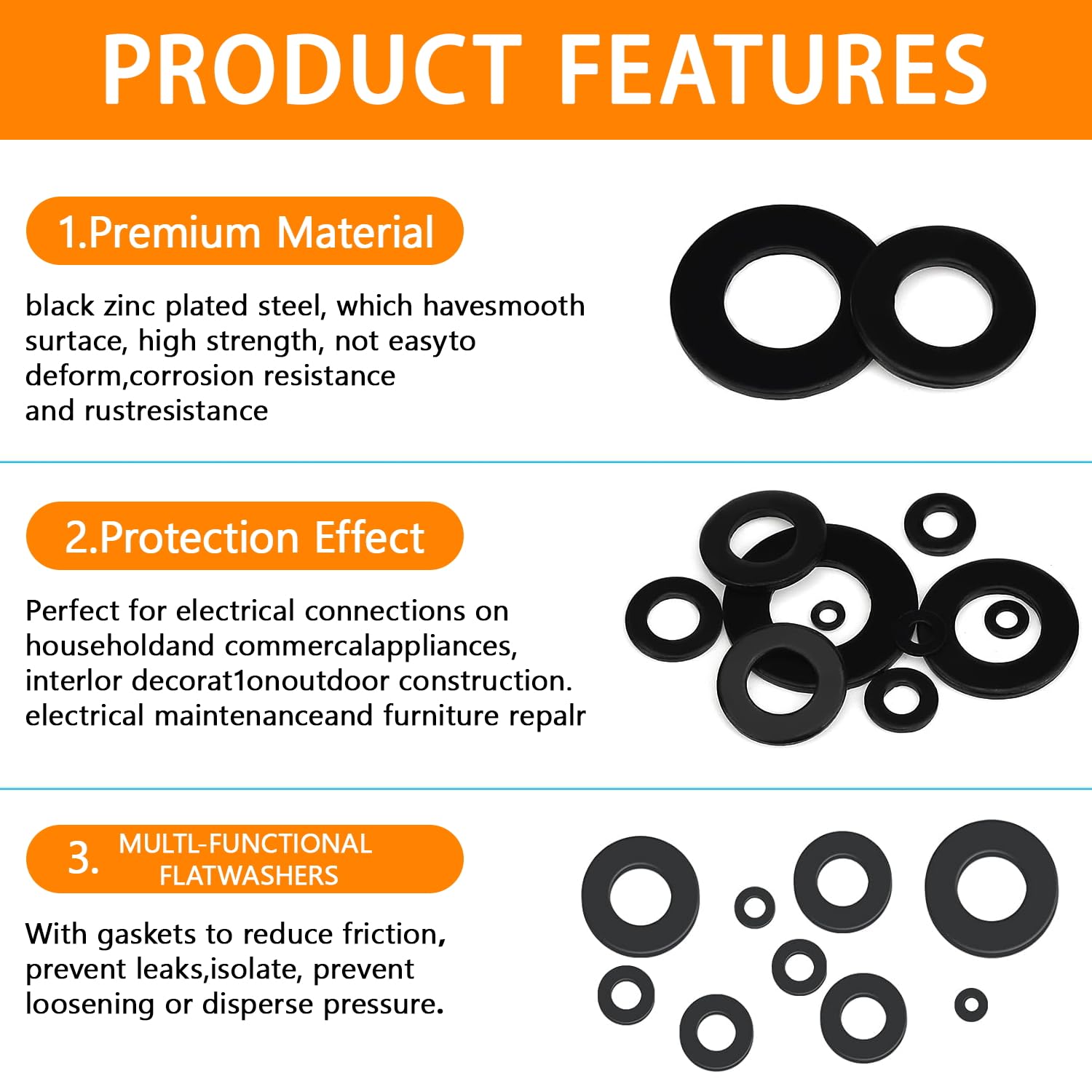 1100 Flat Washers - M2 to M12 Assortment -4 1100 Flat Washers - M2 to M12 Assortment -4
