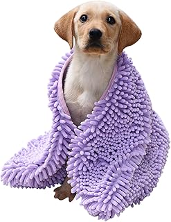 BLEVET BK026 Haustier-Badetuch für Hunde, Welpen, Katzen, sehr saugfähig, Größe M: 35 x 80 cm, Violett