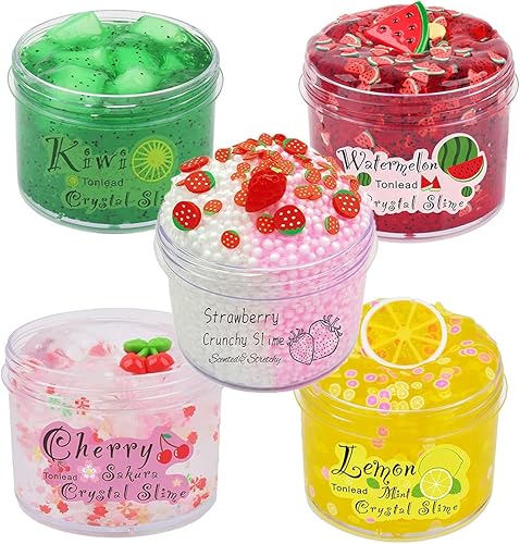 Kayswang Kit de slime de gelatina, paquete de limo de mantequilla, slime elástico crujiente, masilla suave, juguete para aliviar el estrés, regalos