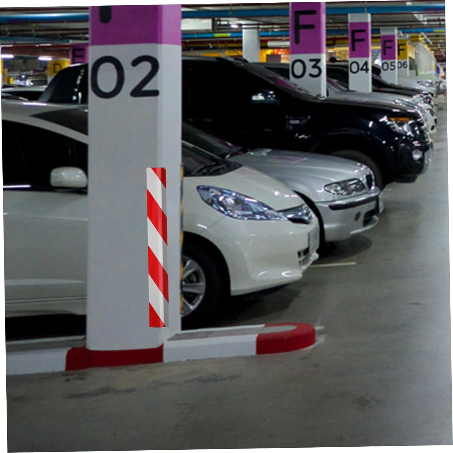 12pcs Garage Wall Corner Protectors Reflective Foam Padding for Car Collision Prevention Easy Installation Safety Guards for Parking Lots and Underground Garages