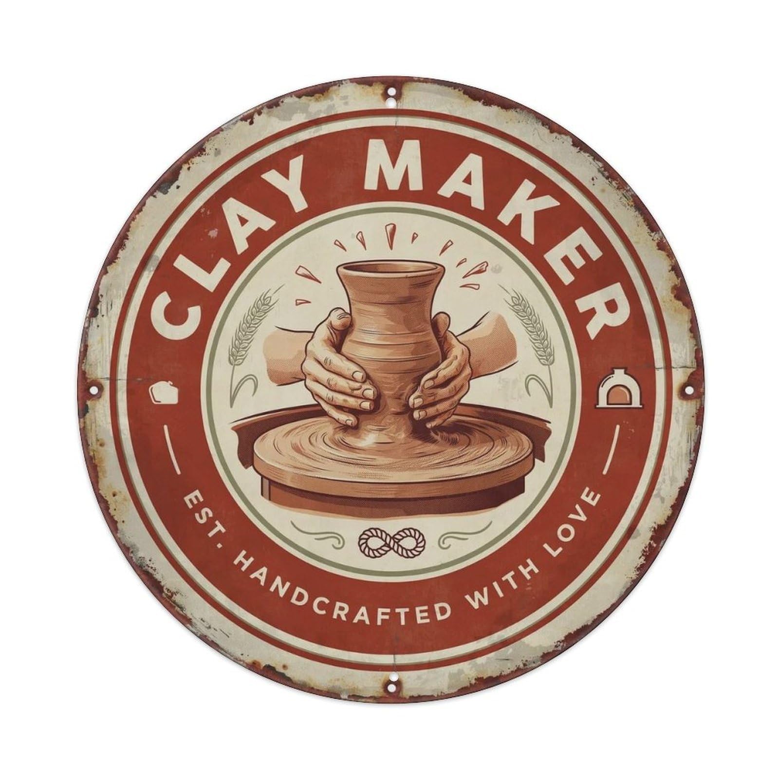 Clay Maker Metal Tin Sign Plaque