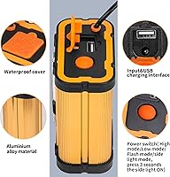 Vista 3 de Linterna de cabeza LED recargable súper brillante – Linterna de cabeza portátil impermeable de alta potencia, 3 modos de iluminación ajustables