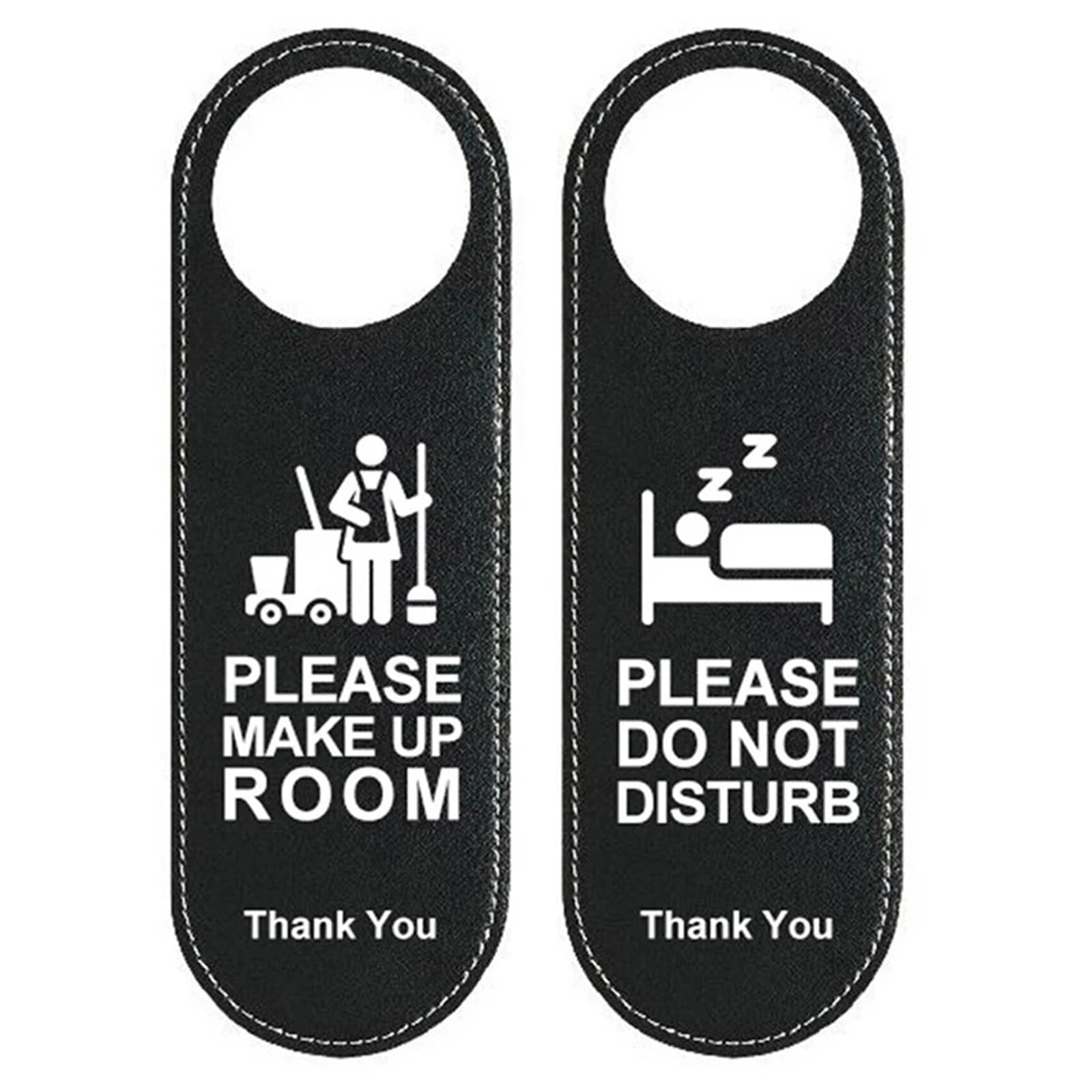 ZRHWSPD PVC Door Knob Hangers 1pc Do Not Disturb Door Tags Sign Mall Office Black Green Red Hanging Tag(A1-1PC)