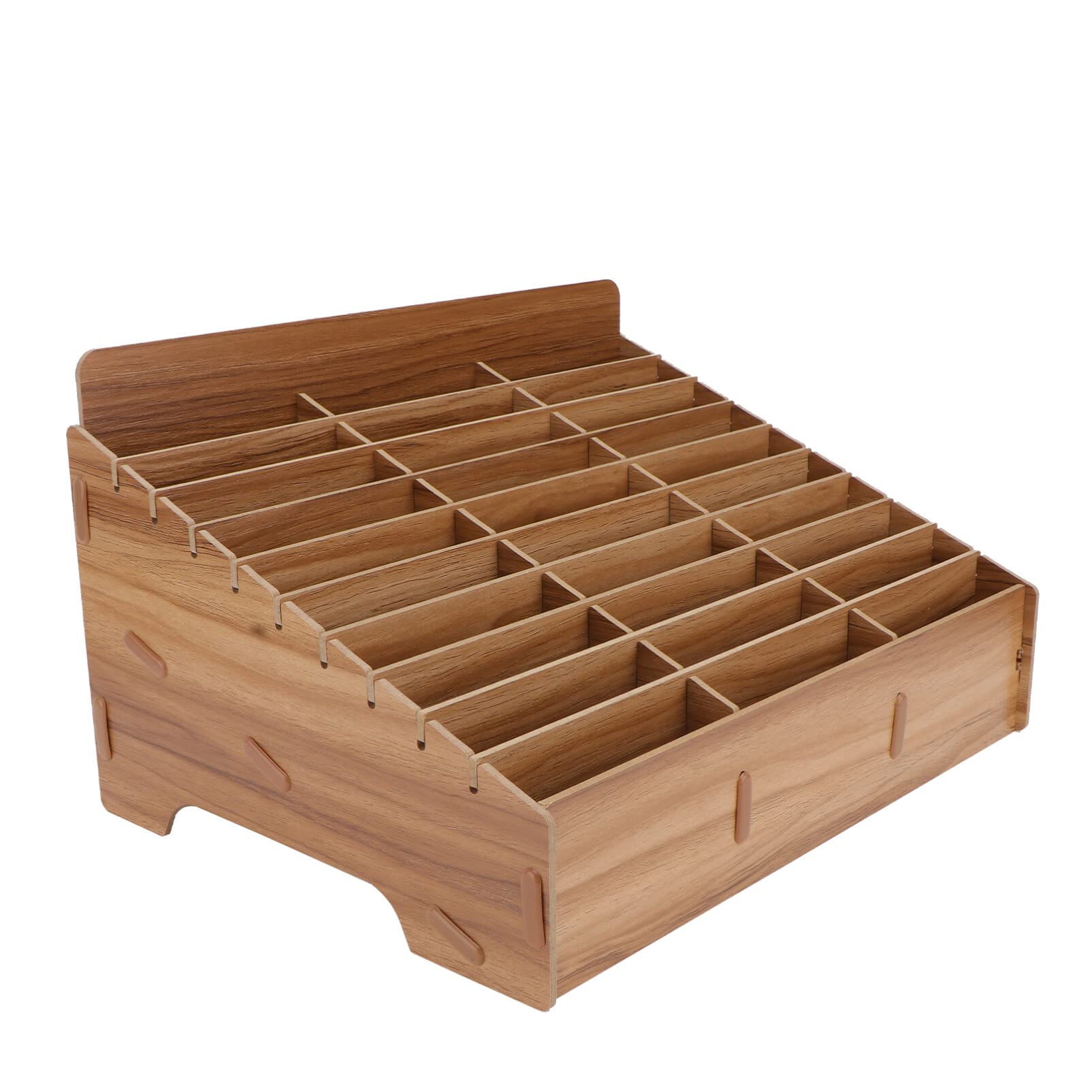 Operitacx 1pieza Caja Organizadora De Madera Para Móviles Soporte De Rejillas Para Teléfonos Almacenamiento Práctico y Elegante Para Reuniones