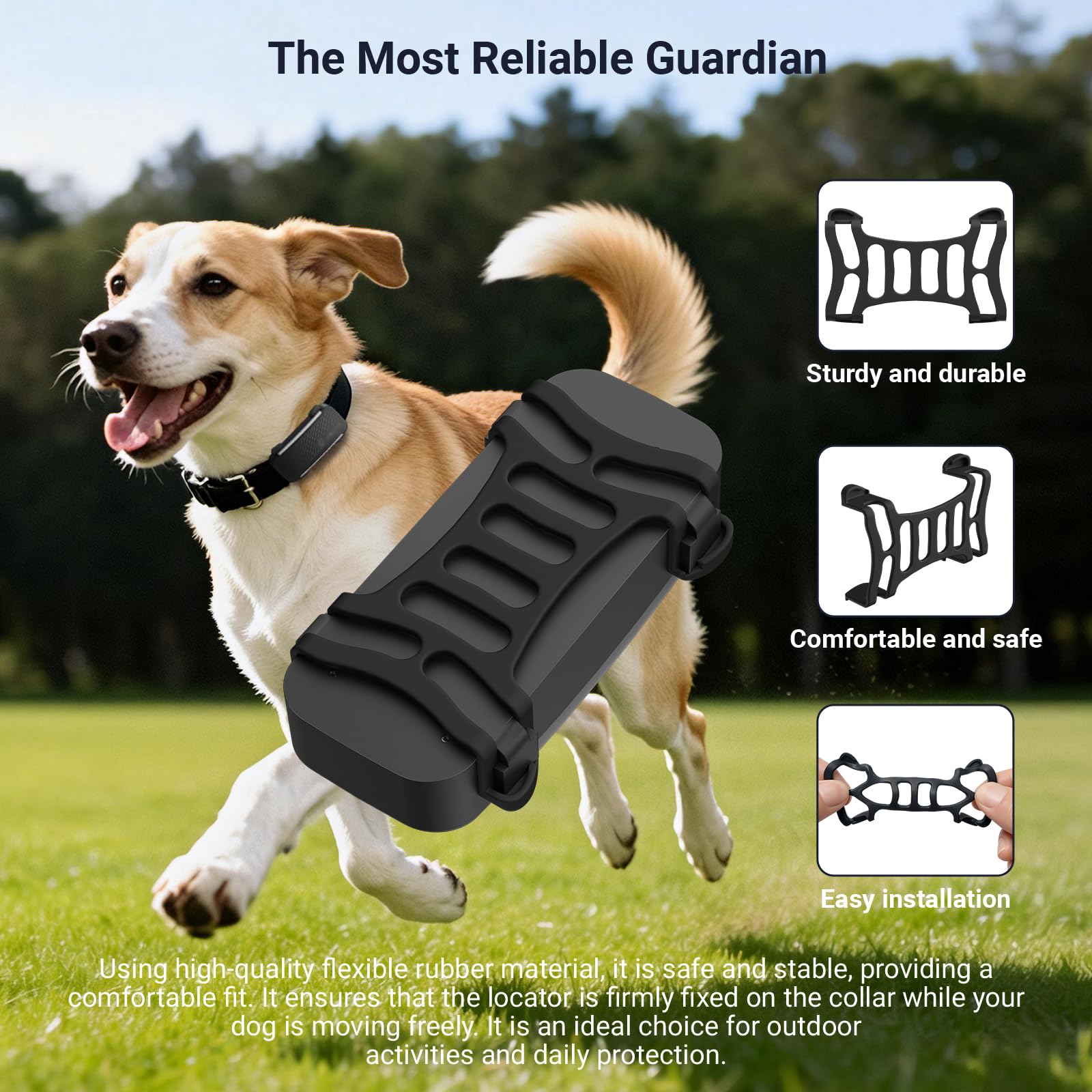 4 GPS Dog Tracker Rubber Clip Compatible with Tracti Dog 6 GPS Dog Collar Replacement Safety Clip Accessories Black - image 3