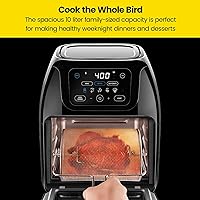 Vista 6 de Freidora de aire digital multifuncional + asador, deshidratador, horno de convección, 17 ajustes preestablecidos de pantalla táctil para freír