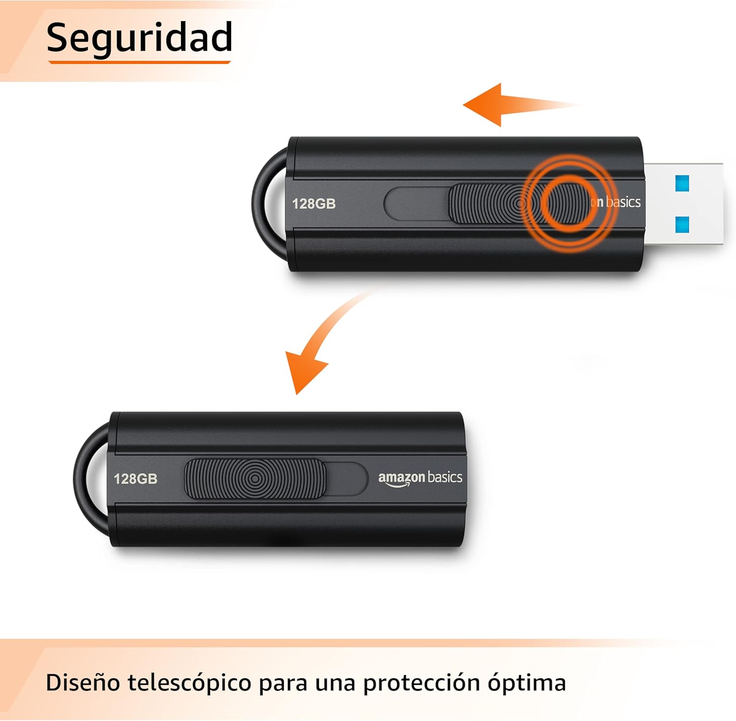 Amazon Basics Memoria flash USB 3.1 de 128 GB, velocidad de lectura de hasta 130 MB/s, Negro 5