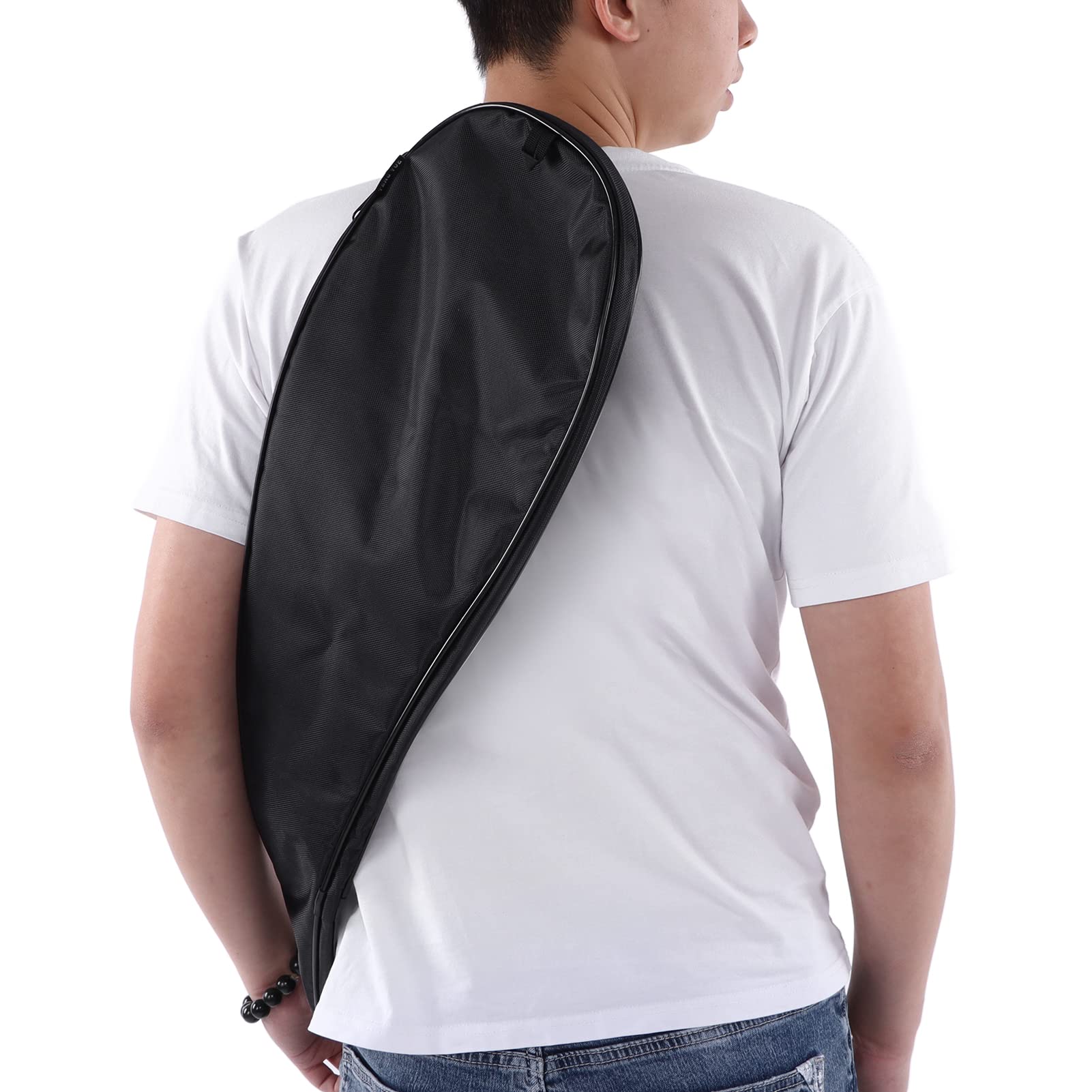 Sac de Housse de Raquette de Squash, Sac de Transport Léger rembourré avec Bandoulière Réglable (Noir)