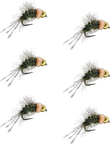 Thor Outdoor Mosca de ardilla rosa, variante negra y oliva, moscas de pesca húmedas BH para trucha Steelhead, salmón, pez panfish, Bluegill