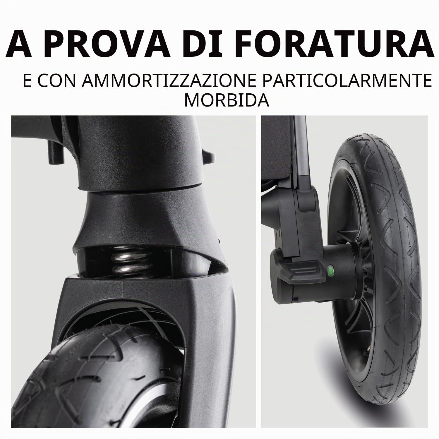 hauck Comfort N Care Set, Black - Passeggino 2in1 con Ruote di Gomma, Navicella Neonato con Pulsanti Memoria, Seduta Reversibile Reclinabile fino a 22 kg, Coprigambe, Portabibite, Sospensione