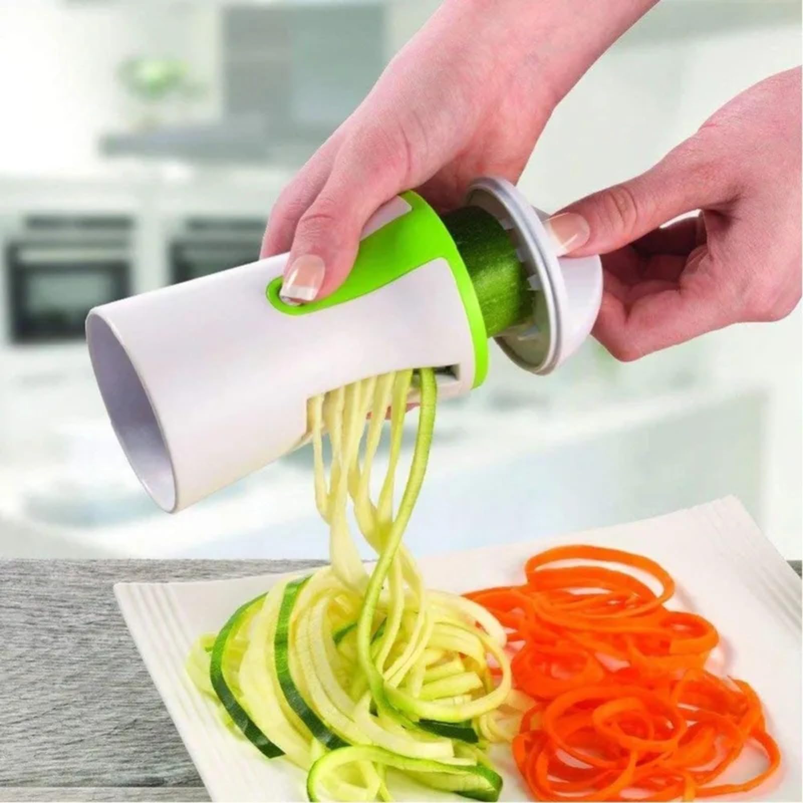 Robuster Gemüse-Spiralschneider – Zucchini-Nudelmacher, Handspiralschneider für kohlenhydratarme Nudeln, Spaghetti & Salat, Lebensmittelqualität Spiralschneider