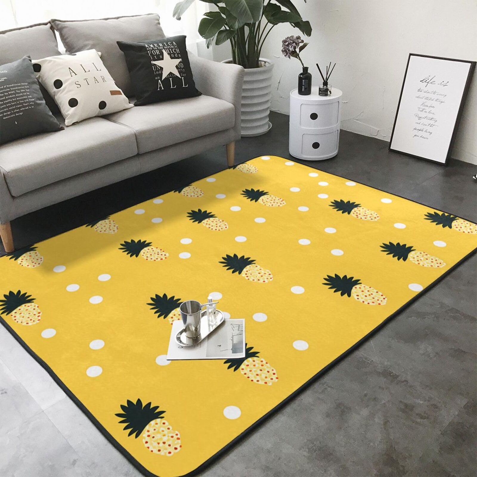 Jackfruit gemusterte Flanell-Bodenmatte, 203 x 147 cm, superweich