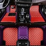 Custom Personalized Car Floor Mats - Luxury Full Coverage All Weather Cars Mats, Anti-Slip Leather Car Mat Set, Custom Floor Mats Fit for 99% of Cars, SUVs & Trucks (Color 39)