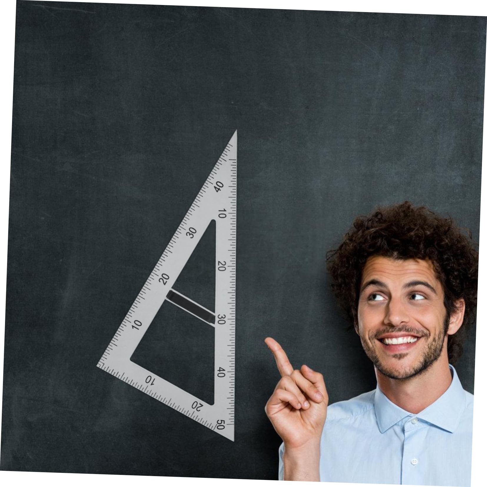 GARVALON Righello Triangolare Magnetico per Insegnamento di Matematica e Fisica, in Abs, per Superfici Magnetiche, Disegno di Angoli e Forme