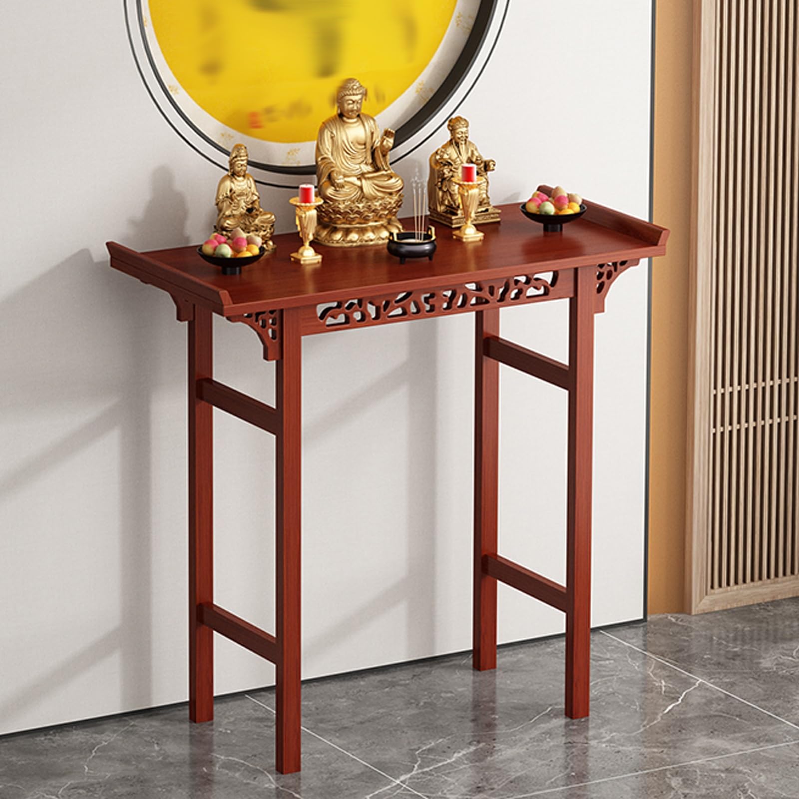 JNTFNE Stand Buddha Altar Tables, Personal Shrine Meditation Table with Storage, Shelf, for Buddhist Temples and Ancestral Halls Entrance Hall(60x40x100cm)