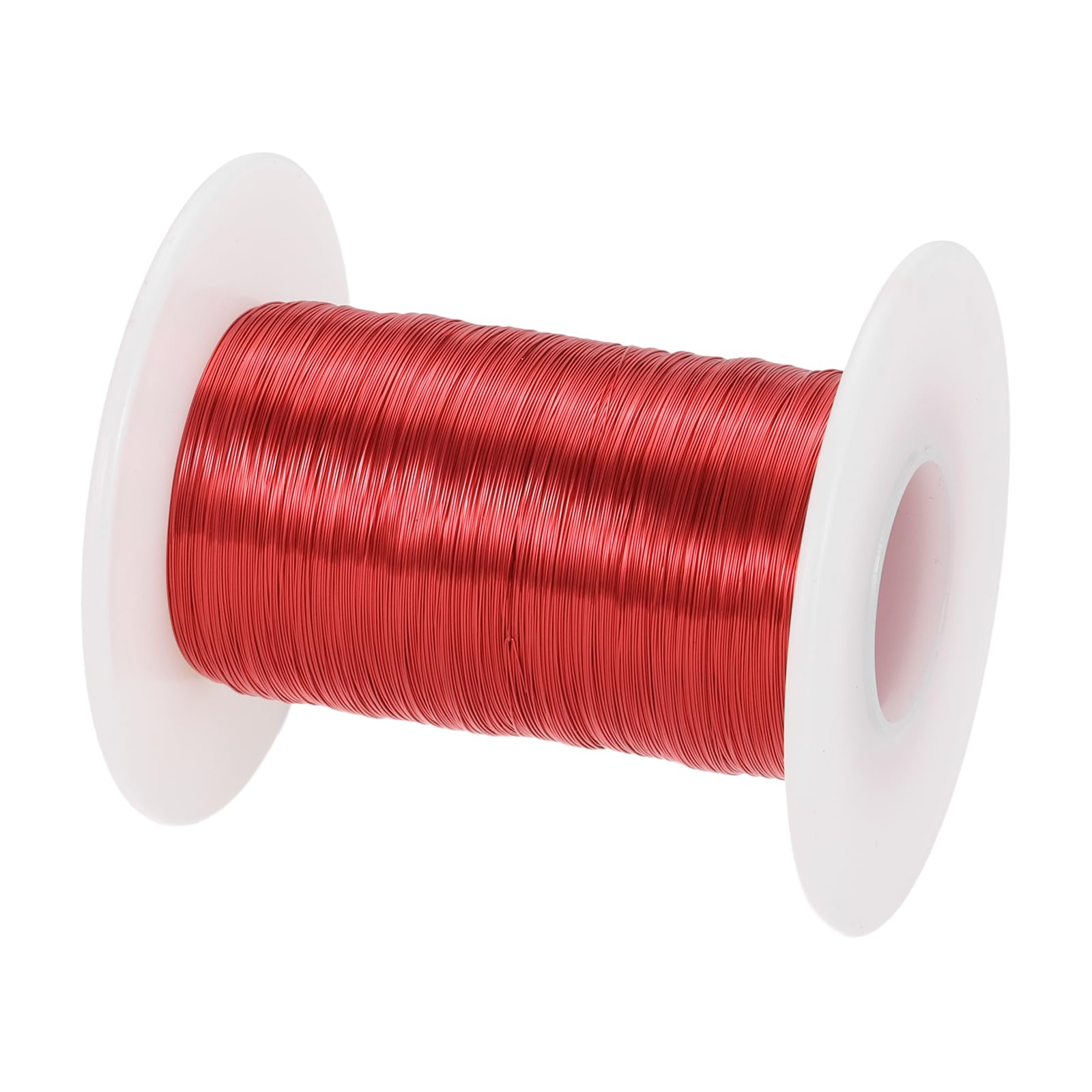 sourcing map Bobine de fil magnétique de 0,15 mm - 636 m - Fil de cuivre émaillé - Bobine d'enroulement magnétique - 100 g - Grade F - 155 degrés Celsius - Pour transformateurs inducteurs, rouge