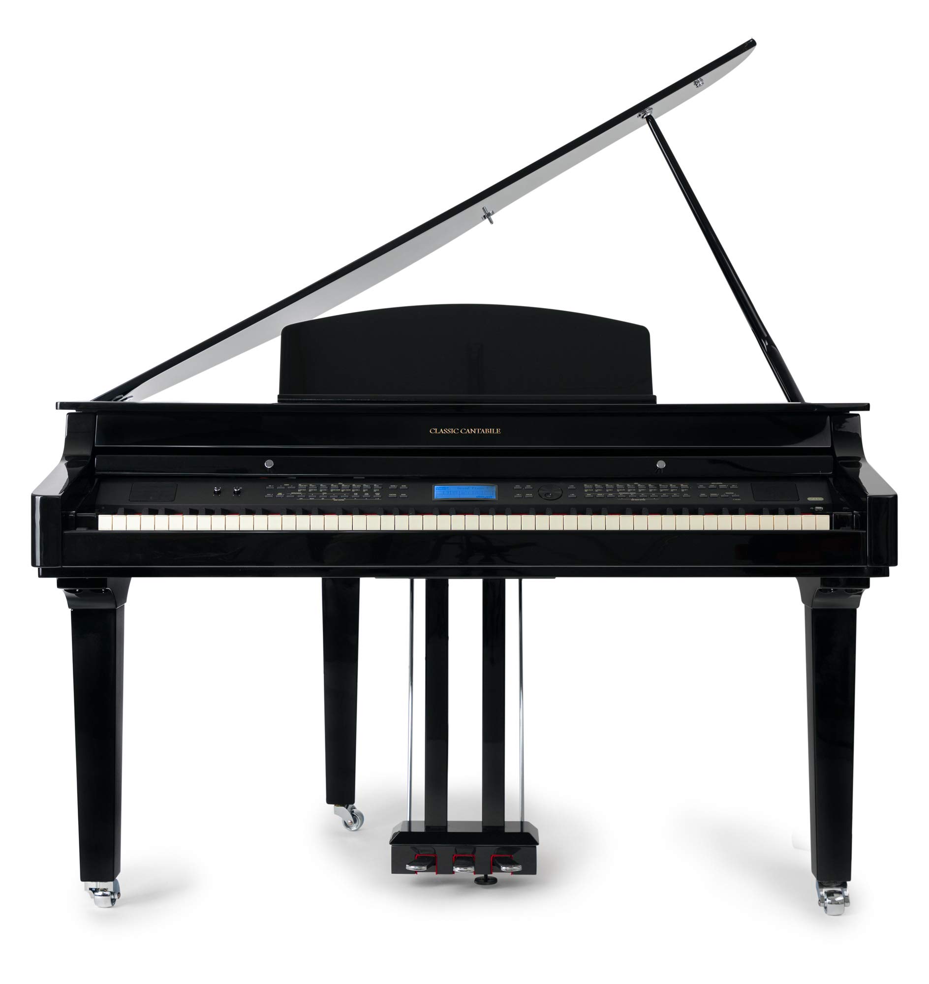 Classic Cantabile GP-A 810 Digitalflügel Set (88 Tasten mit Hammermechanik, 3-fach Sensorik, 1200 Voices, Bluetooth, inkl. Bank, Kopfhörer Schule) schwarz Hochglanz