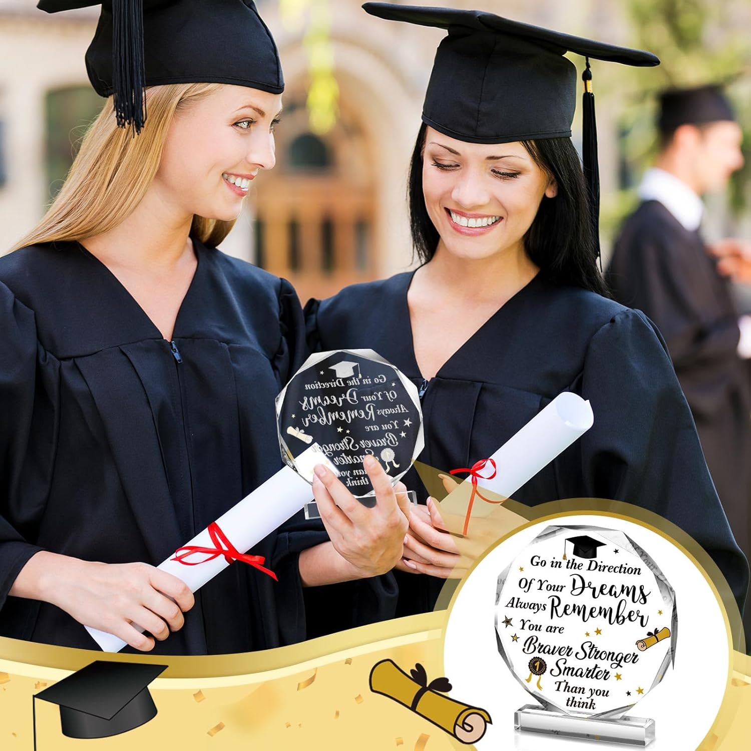 Jetec 2026 Graduation Christian Inspirational Acrylic Gifts for Women Her Him College High School Grad Gifts Acrylic Desk Plaque Graduate Room Decor Friends Desk Decor(Go in the Direction)