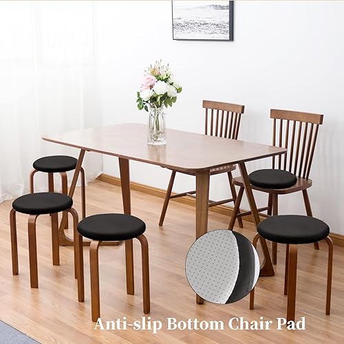 Miniatura 5 de Greenjin Cojín de asiento de espuma viscoelástica desmontable de 13 pulgadas, cojín redondo para silla de comedor, almohadilla circular para silla