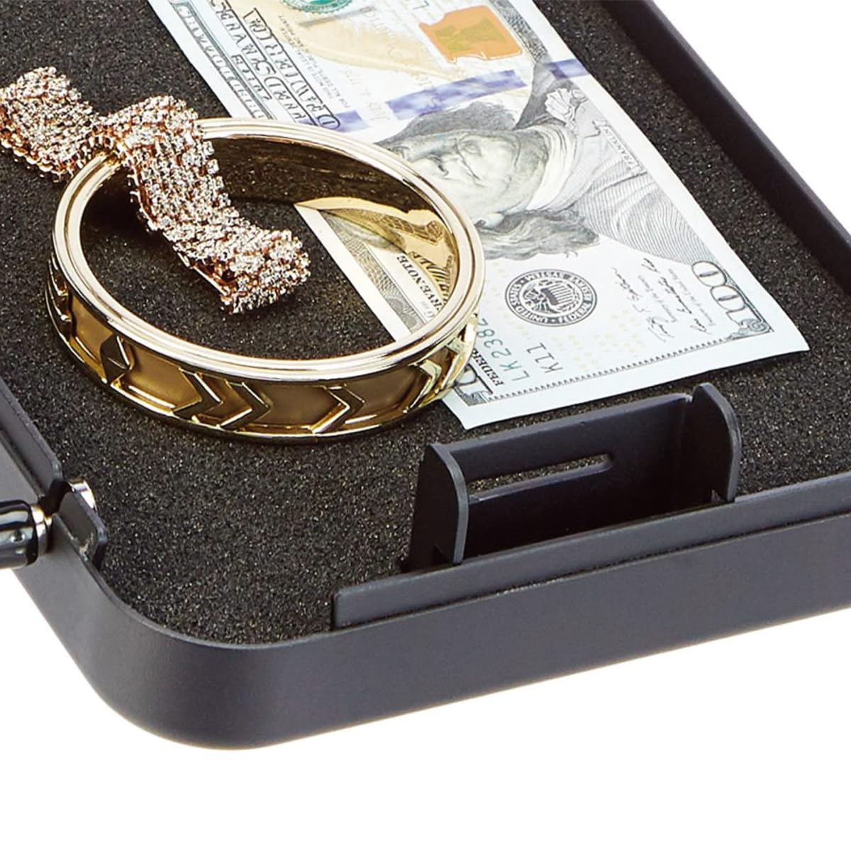 Caja Fuerte Portátil Con Cerradura De Combinación Y Huella Dactilar Para Documentos Y Joyas