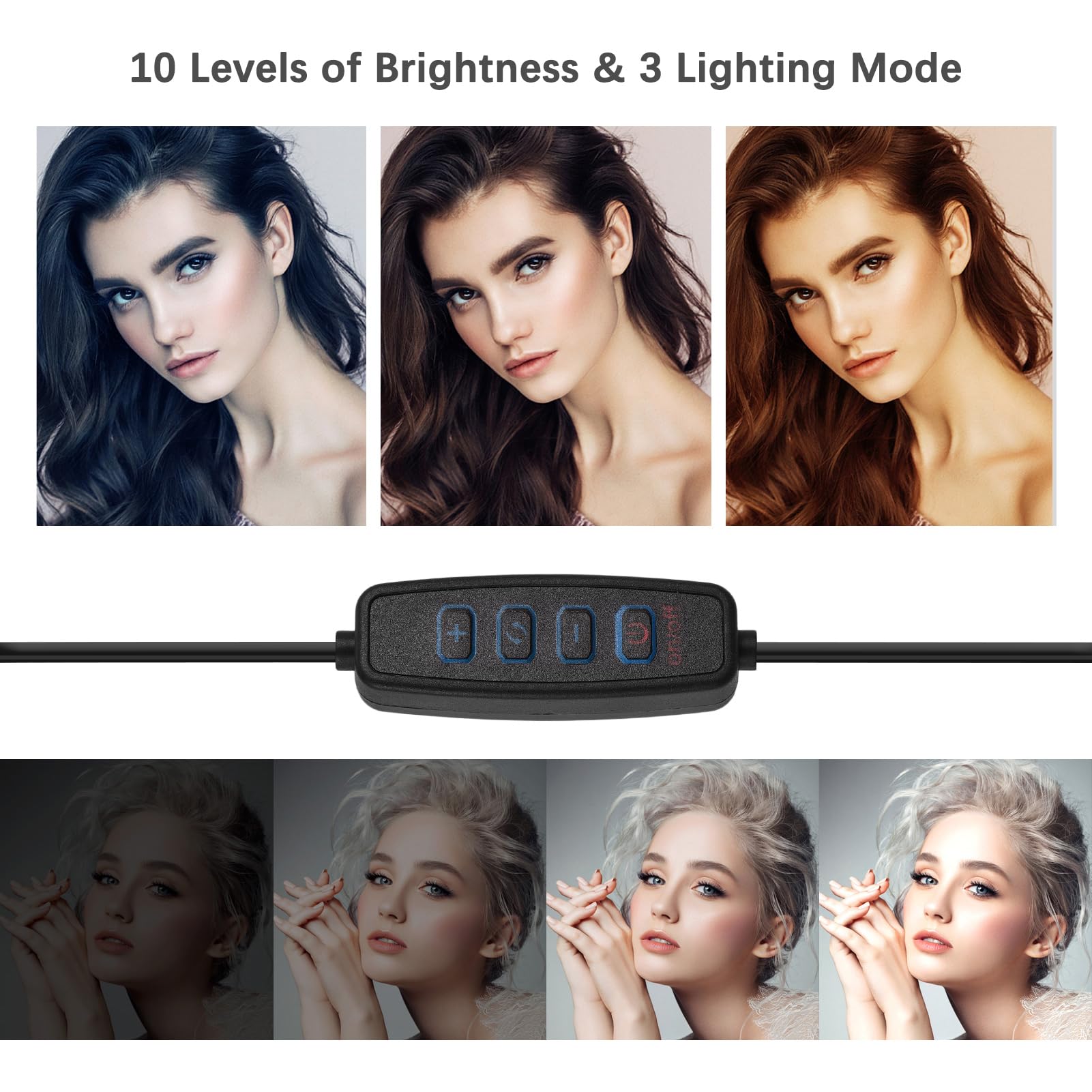 Zestaw lamp wideo LED USB, dwukolorowe światła wypełniające temperaturę, 10-stopniowa jasność, ze stojakami świetlnymi, filtry kolorów do wideokonferencji, transmisji strumieniowej na żywo