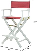 Vista 231 de Silla de Director de 18" Marco Blanco Lona Rosa