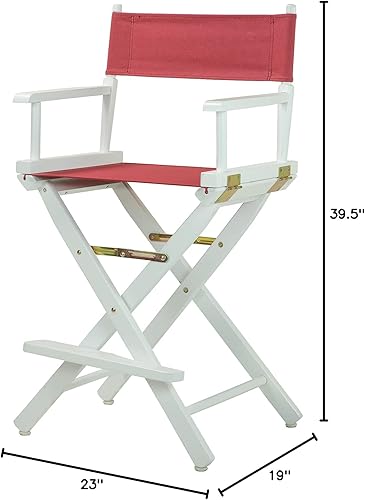 Miniatura 231 de Silla de Director de 18" Marco Blanco Lona Rosa