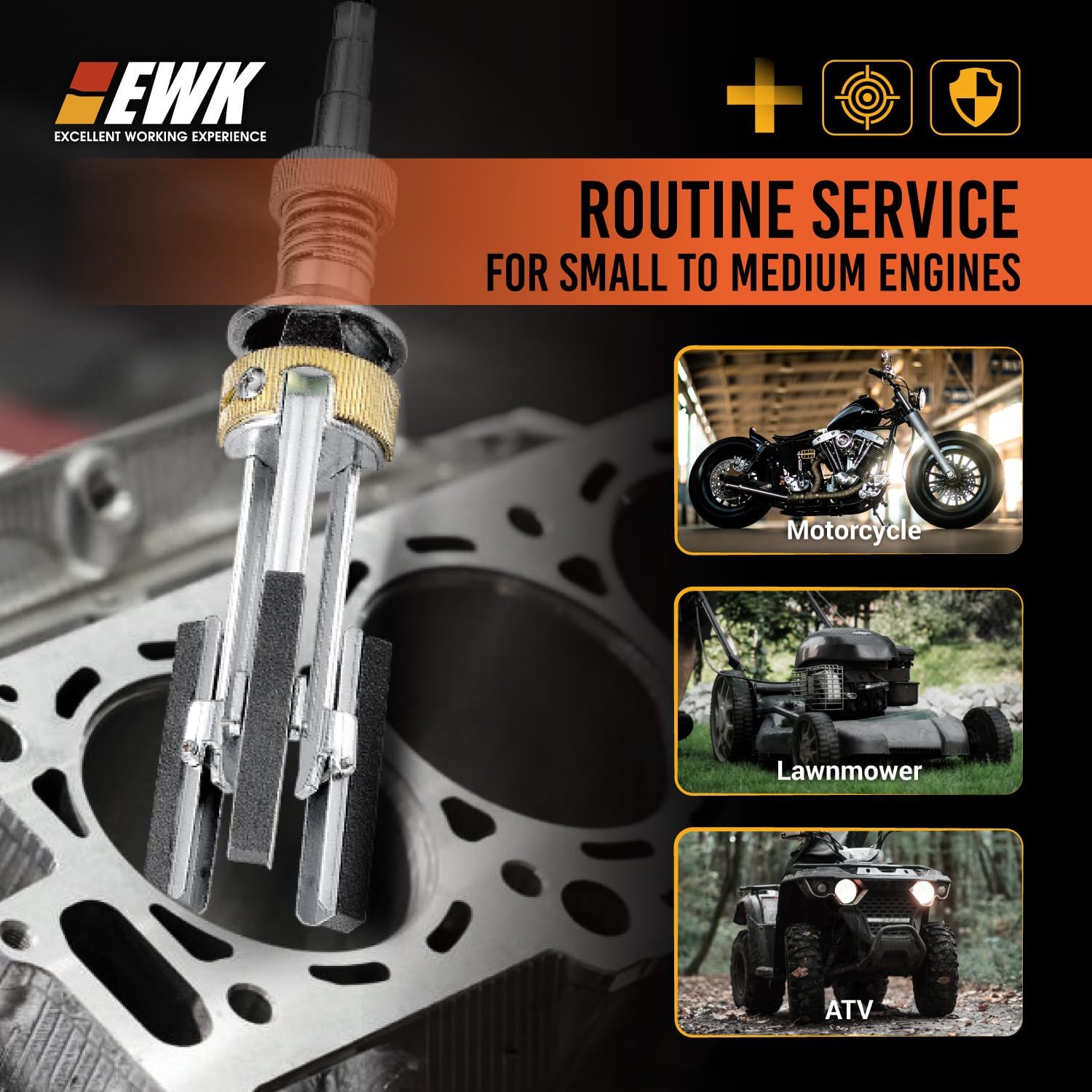 EWK 2" to 7" 3 Stones Engine Cylinder Hone Tool Adjustable Cylinder Deglazer Piston Honer 220 Grit