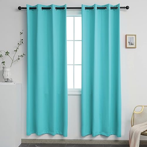 Miniatura 79 de YGO Cortinas opacas lilas para oscurecer la habitación de las niñas, con aislamiento térmico, paneles de cortina para sala de estar, para