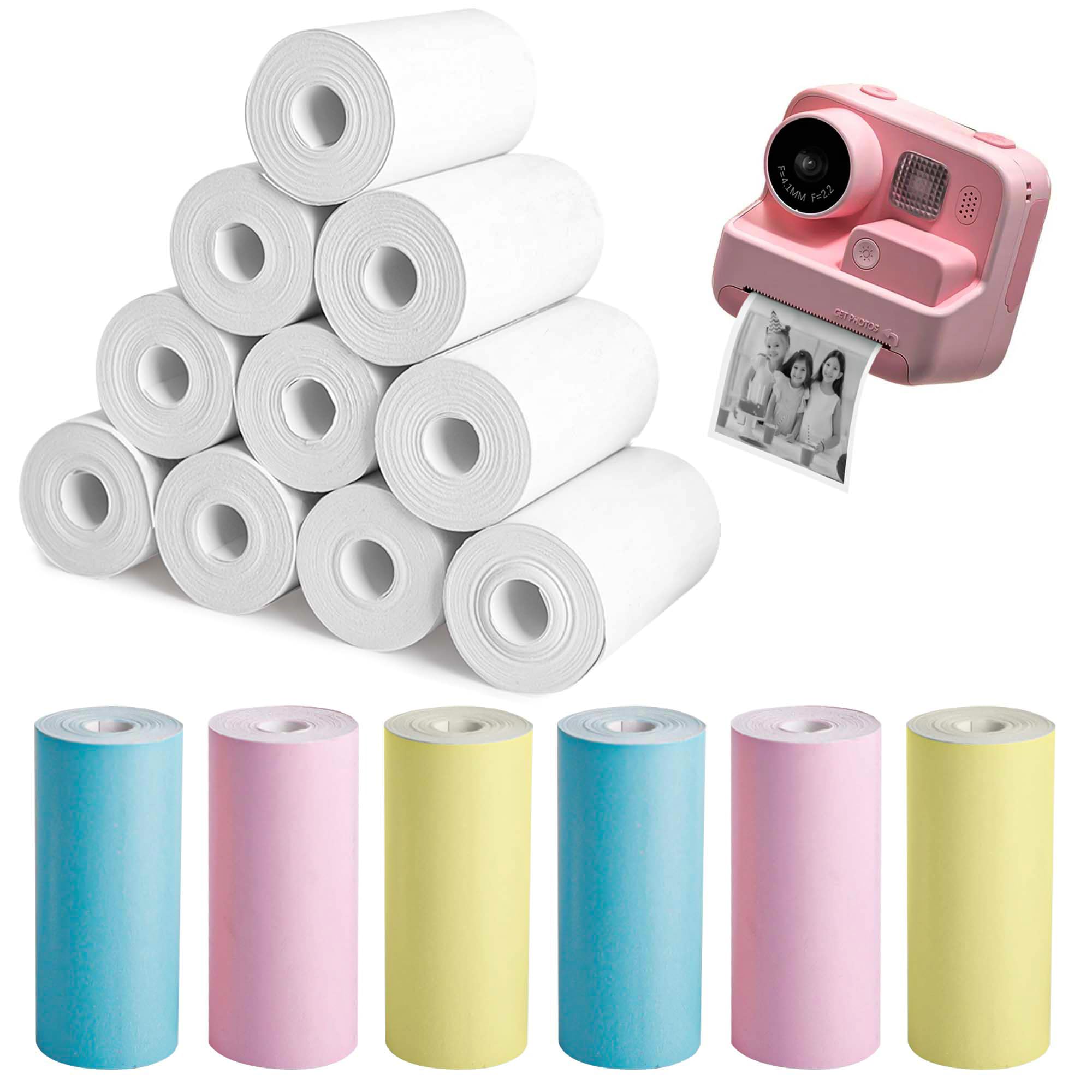 YSDMY Mini Printer Paper 16 Rolls Thermal Paper for Children 57 x 25 mm Thermal Printer Paper for Mini Printer Camera Printing Paper,Refill Print Paper Till Roll Receipt Paper(Non-Stick)Thermal Paper