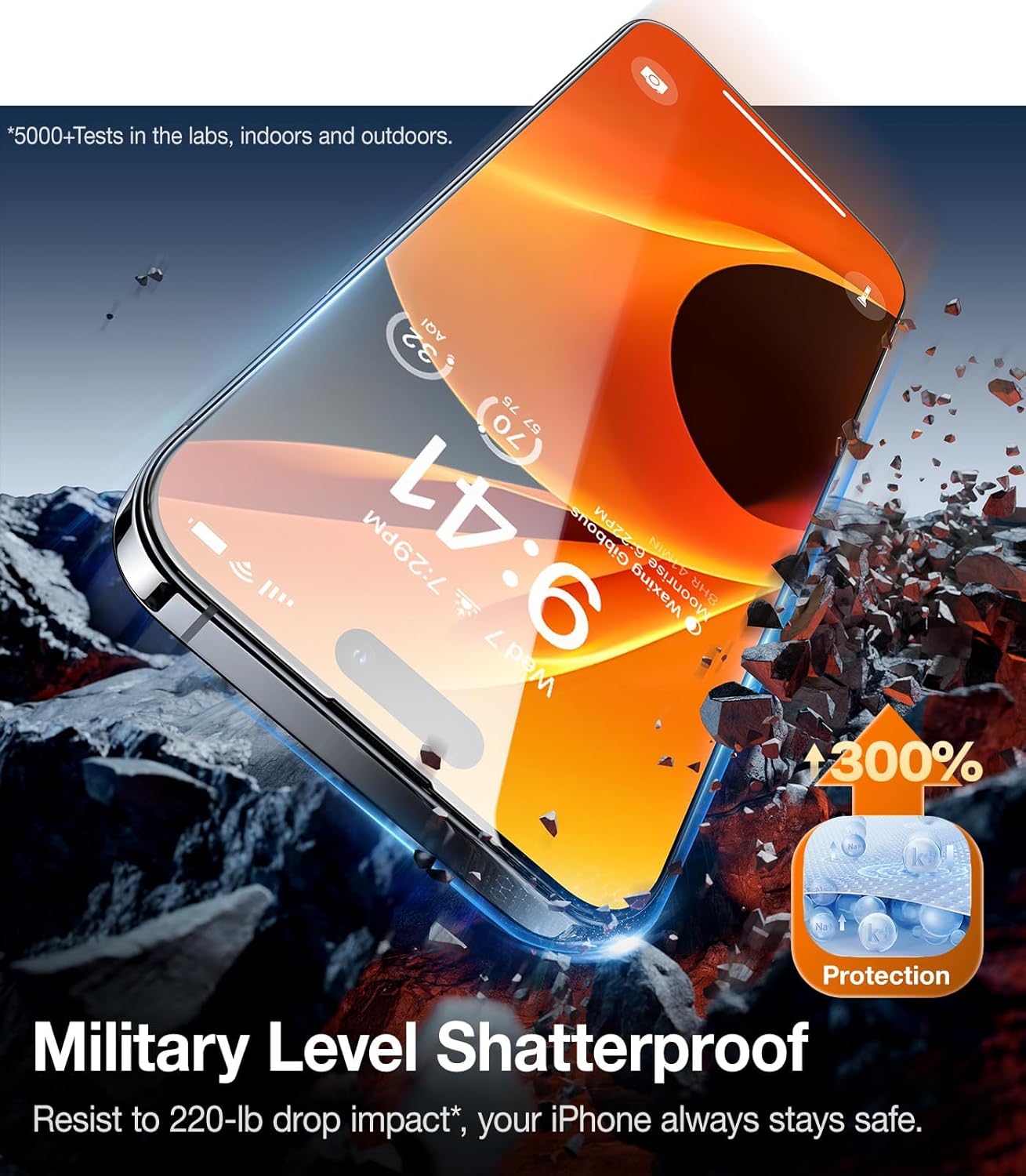 UltraGlass Unbreak TOP 9H+ Glass for iPhone 16 Pro Screen Protector [100% Anti Glare & Military Grade Shatterproof] Screen Protector 16 Pro Tempered Glass Full Coverage, Longest Durable 16Pro, 1 Pack - Image 3