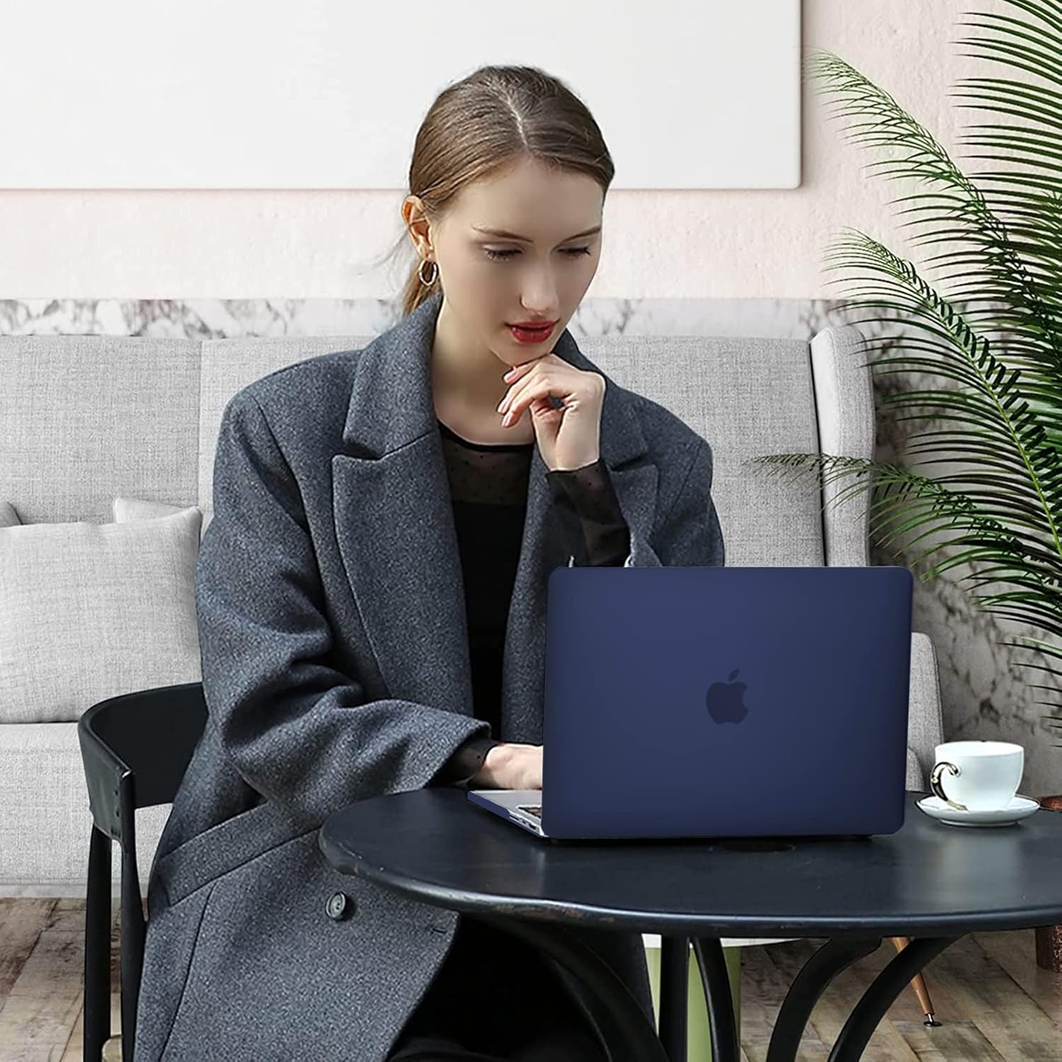 MOSISO Compatible with MacBook Pro 14 inch Case 2021 2022 Release A2442 M1, Neoprene Sleeve Bag&Plastic Hard Cased&Keyboard Cover&Screen Protector&Storage Bag, Navy Blue