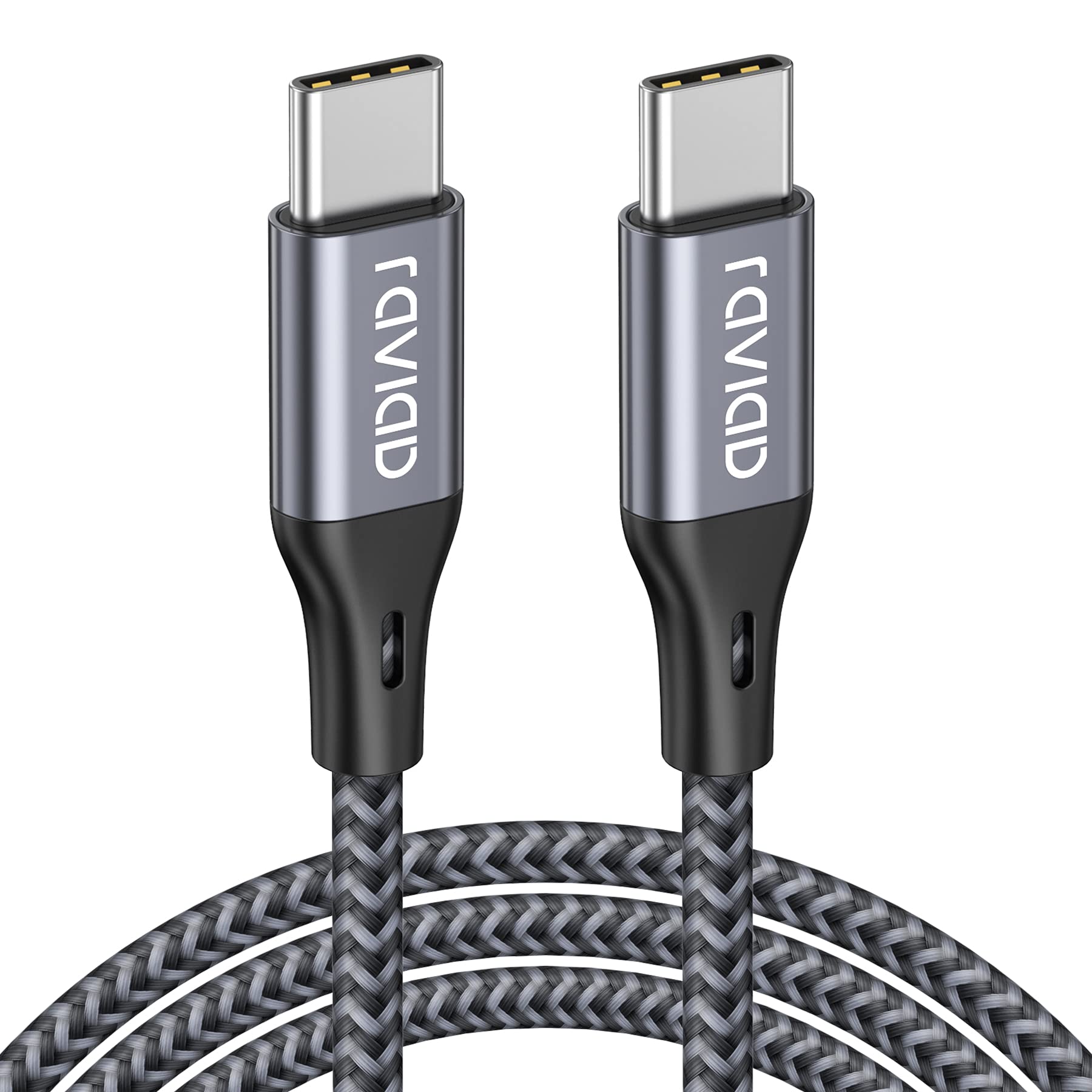 RAVIAD USB C auf USB C Kabel 2M, USB Typ C PD Ladekabel 100W 20V/5A USBC Schnellladekabel Ladekabel für Pro 2020, Pad Air 2020, Samsung Galaxy S21/S20/S10, Huawei - Grau