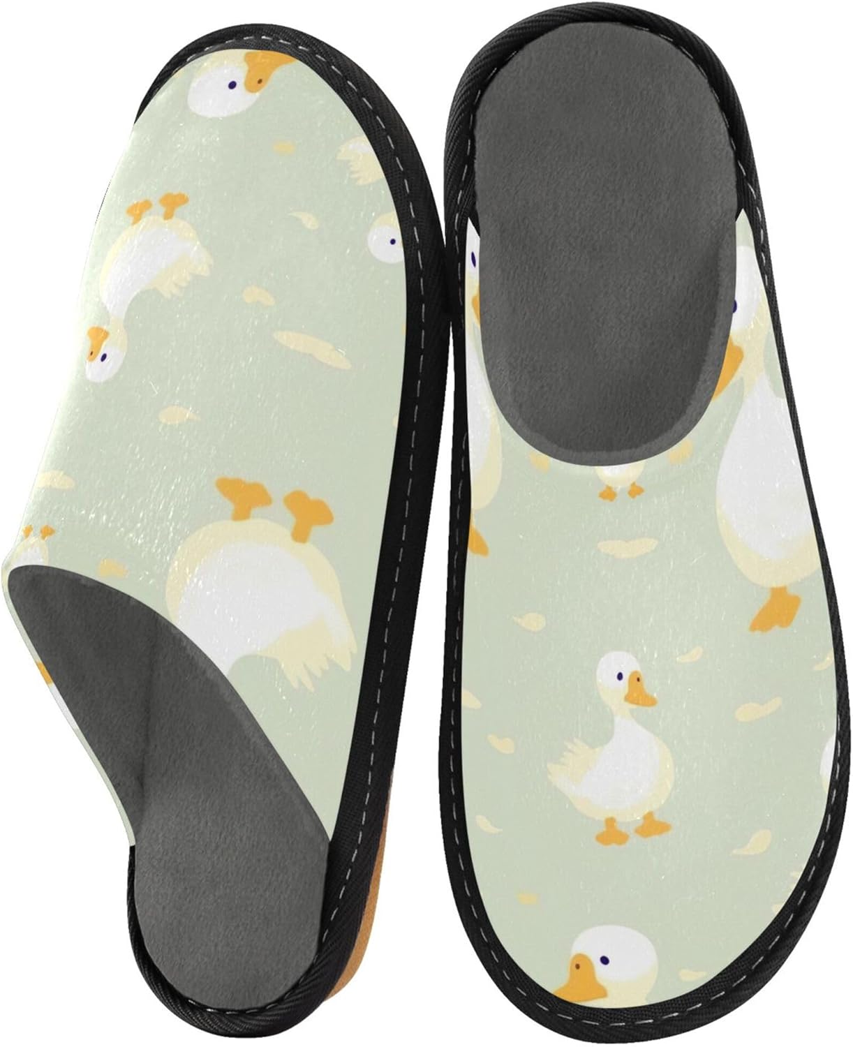 Cute Duck House Slippers – Cozy Fuzzy Slippers for Guests, Washable & Disposable, Perfect for Shoeless Home, Spa & Hotel Use A112154