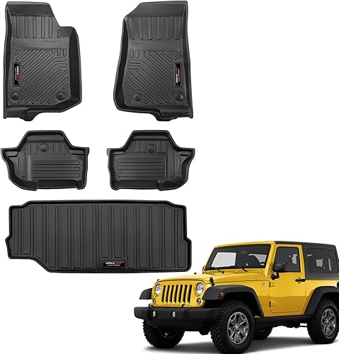 Alfombrillas y forro de maletero de carga para Jeep Wrangler JL de 2 puertas 2018-2024 2025 para todo tipo de clima para accesorios de Jeep Wrangler