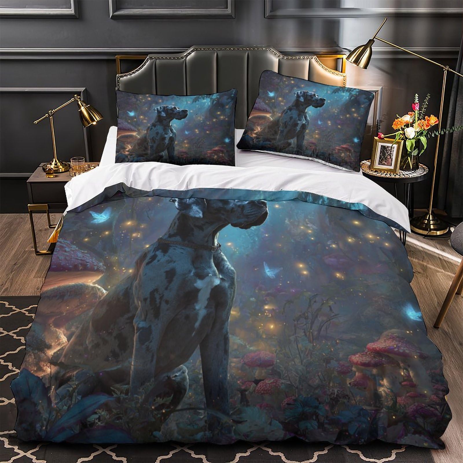 Housse de couette bar effet 3D vintage super douce cadeau idéal pour amoureux